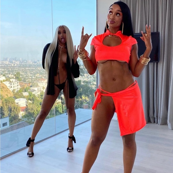 Laina Rauma Orange Silk Two-Piece Set - Picture 5 of 5